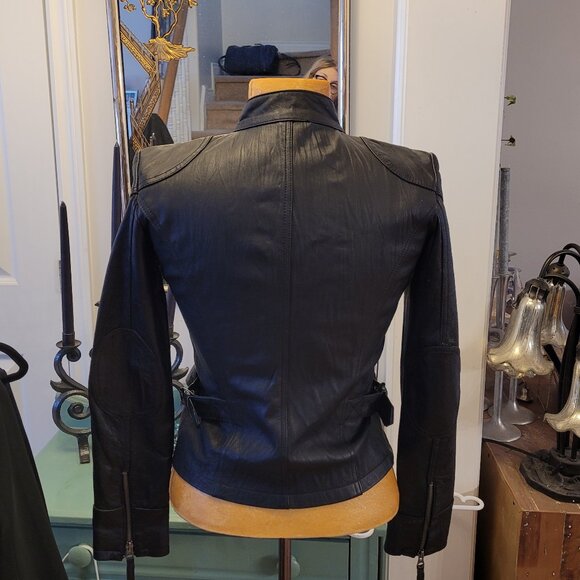 URBAN BEHAVIOR Black Leather Moto Jacket- New Condition! - Picture 11 of 11